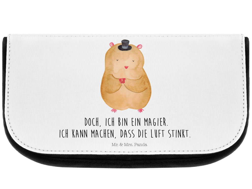 Kosmetiktasche Hamster mit Hut Kosmetikbeutel, Kulturtasche, Kulturbeutel, Schminktasche, Make-Up Tasche, Tiermotive, Gute Laune, lustige Sprüche, Tiere, Hamster, Hut, Magier, Zylinder, Zwerghamster, Zauberer, Houdini