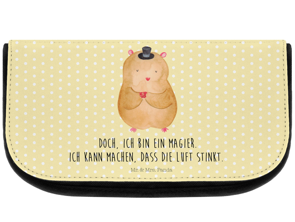 Kosmetiktasche Hamster mit Hut Kosmetikbeutel, Kulturtasche, Kulturbeutel, Schminktasche, Make-Up Tasche, Tiermotive, Gute Laune, lustige Sprüche, Tiere, Hamster, Hut, Magier, Zylinder, Zwerghamster, Zauberer, Houdini