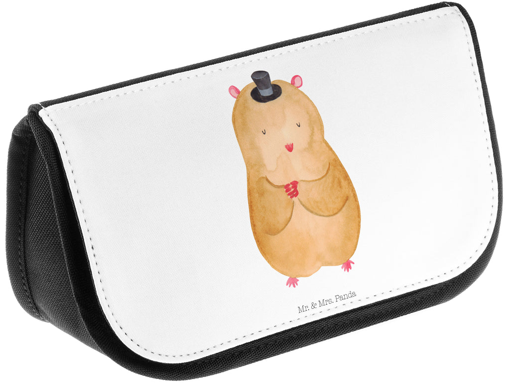 Kosmetiktasche Hamster mit Hut Kosmetikbeutel, Kulturtasche, Kulturbeutel, Schminktasche, Make-Up Tasche, Tiermotive, Gute Laune, lustige Sprüche, Tiere, Hamster, Hut, Magier, Zylinder, Zwerghamster, Zauberer, Houdini