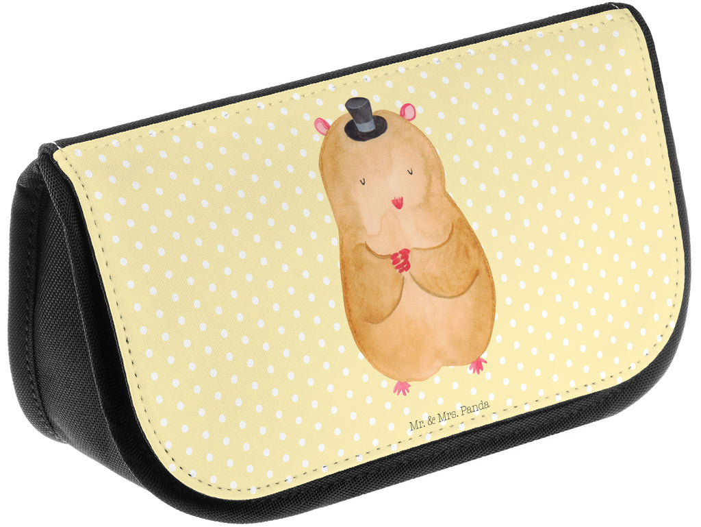 Kosmetiktasche Hamster mit Hut Kosmetikbeutel, Kulturtasche, Kulturbeutel, Schminktasche, Make-Up Tasche, Tiermotive, Gute Laune, lustige Sprüche, Tiere, Hamster, Hut, Magier, Zylinder, Zwerghamster, Zauberer, Houdini