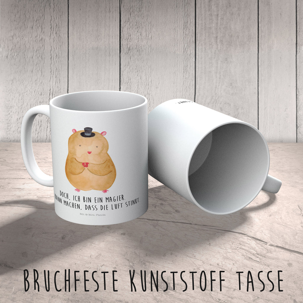 Kindertasse Hamster mit Hut Kunststoff Tasse, Kindergarten, Tasse, Trinkbecher, Camping Becher, Kaffeetasse, Kunststoffbecher, Kindergartenbecher, Outdoorgeschirr, Kunststoffgeschirr, Reisebecher, Reisetasse, Kinderbecher, Tiermotive, Gute Laune, lustige Sprüche, Tiere, Hamster, Hut, Magier, Zylinder, Zwerghamster, Zauberer, Houdini