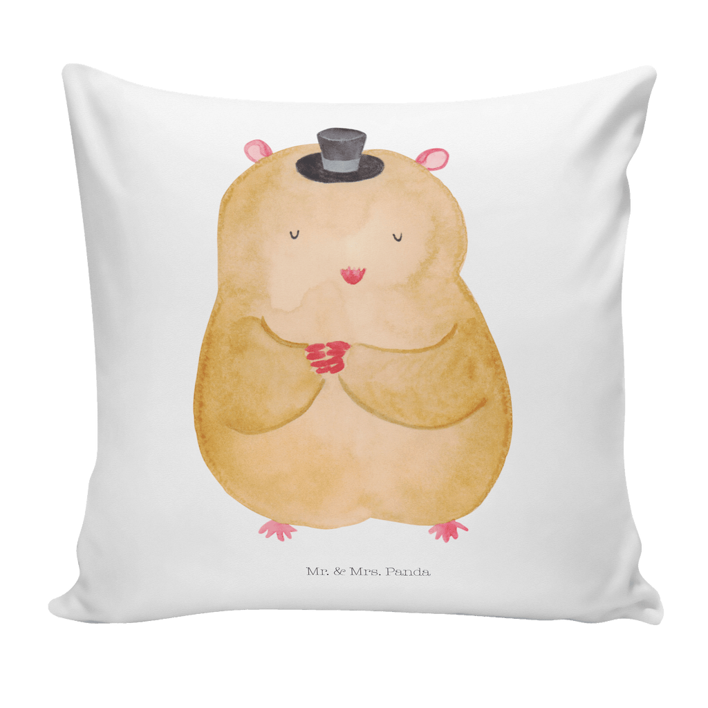 40x40 Kissen Hamster mit Hut Kissenhülle, Kopfkissen, Sofakissen, Dekokissen, Motivkissen, Tiermotive, Gute Laune, lustige Sprüche, Tiere, Hamster, Hut, Magier, Zylinder, Zwerghamster, Zauberer, Houdini