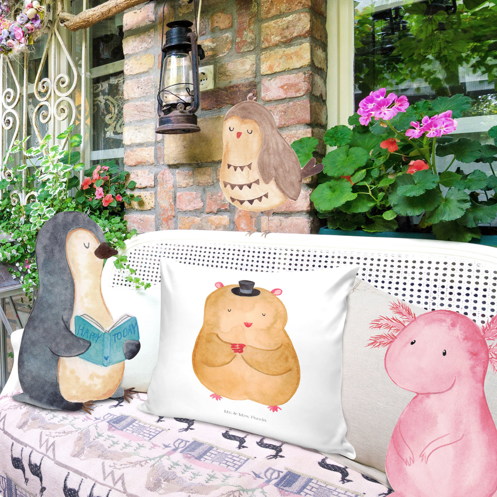 40x40 Kissen Hamster mit Hut Kissenhülle, Kopfkissen, Sofakissen, Dekokissen, Motivkissen, Tiermotive, Gute Laune, lustige Sprüche, Tiere, Hamster, Hut, Magier, Zylinder, Zwerghamster, Zauberer, Houdini