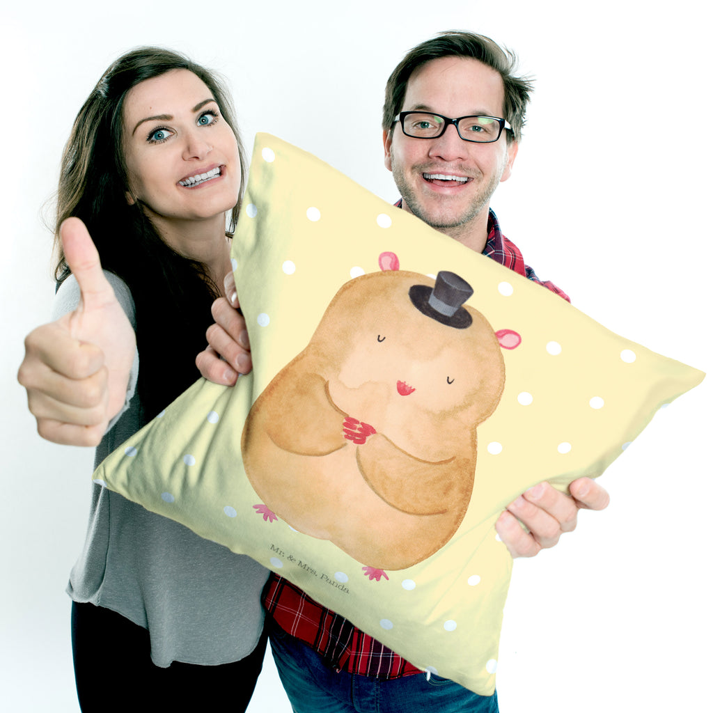 40x40 Kissen Hamster mit Hut Kissenhülle, Kopfkissen, Sofakissen, Dekokissen, Motivkissen, Tiermotive, Gute Laune, lustige Sprüche, Tiere, Hamster, Hut, Magier, Zylinder, Zwerghamster, Zauberer, Houdini