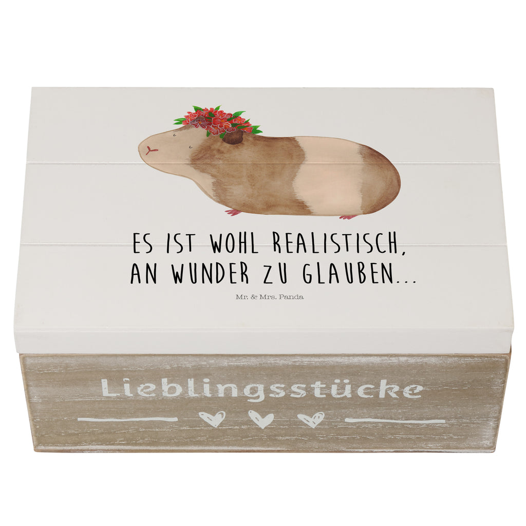 Holzkiste Meerschweinchen weise Holzkiste, Kiste, Schatzkiste, Truhe, Schatulle, XXL, Erinnerungsbox, Erinnerungskiste, Dekokiste, Aufbewahrungsbox, Tiermotive, Gute Laune, lustige Sprüche, Tiere, Meerschweinchen, Meerie, Meeries, Wunder, Blumenkind, Realität, Spruch, Weisheit, Motivation, Wunderland