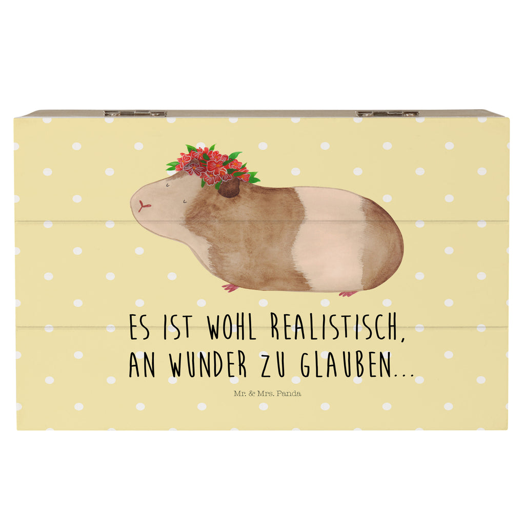 Holzkiste Meerschweinchen weise Holzkiste, Kiste, Schatzkiste, Truhe, Schatulle, XXL, Erinnerungsbox, Erinnerungskiste, Dekokiste, Aufbewahrungsbox, Tiermotive, Gute Laune, lustige Sprüche, Tiere, Meerschweinchen, Meerie, Meeries, Wunder, Blumenkind, Realität, Spruch, Weisheit, Motivation, Wunderland