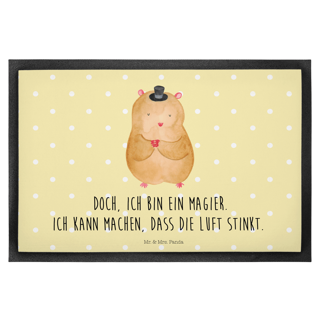 Fußmatte Hamster mit Hut Hamster, Hut, Magier, Zylinder, Zwerghamster, Zauberer, Houdini	 Türvorleger, Schmutzmatte, Fußabtreter, Matte, Schmutzfänger, Fußabstreifer, Schmutzfangmatte, Türmatte, Motivfußmatte,  Haustürmatte, Vorleger  süße Tiermotive, gute Laune, lustige Sprüche, Tiere