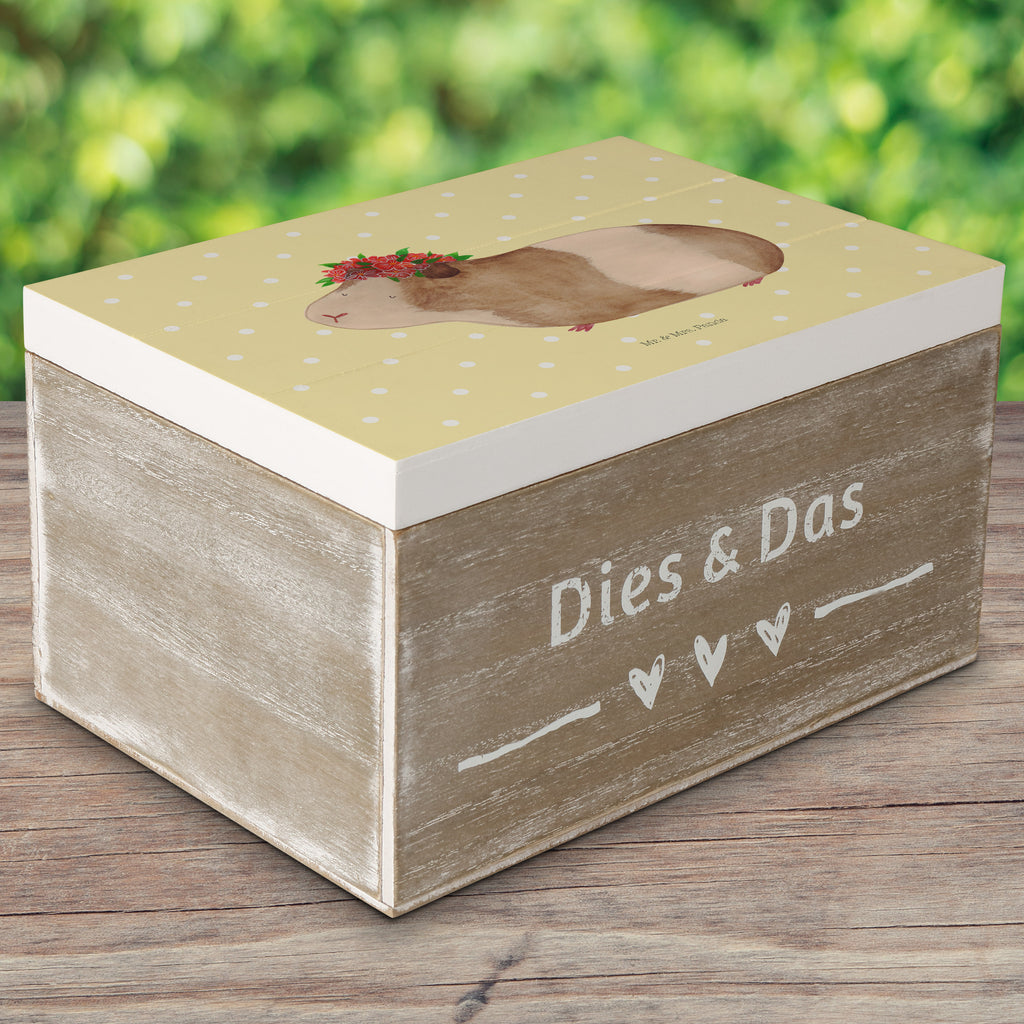 Holzkiste Meerschweinchen weise Holzkiste, Kiste, Schatzkiste, Truhe, Schatulle, XXL, Erinnerungsbox, Erinnerungskiste, Dekokiste, Aufbewahrungsbox, Tiermotive, Gute Laune, lustige Sprüche, Tiere, Meerschweinchen, Meerie, Meeries, Wunder, Blumenkind, Realität, Spruch, Weisheit, Motivation, Wunderland