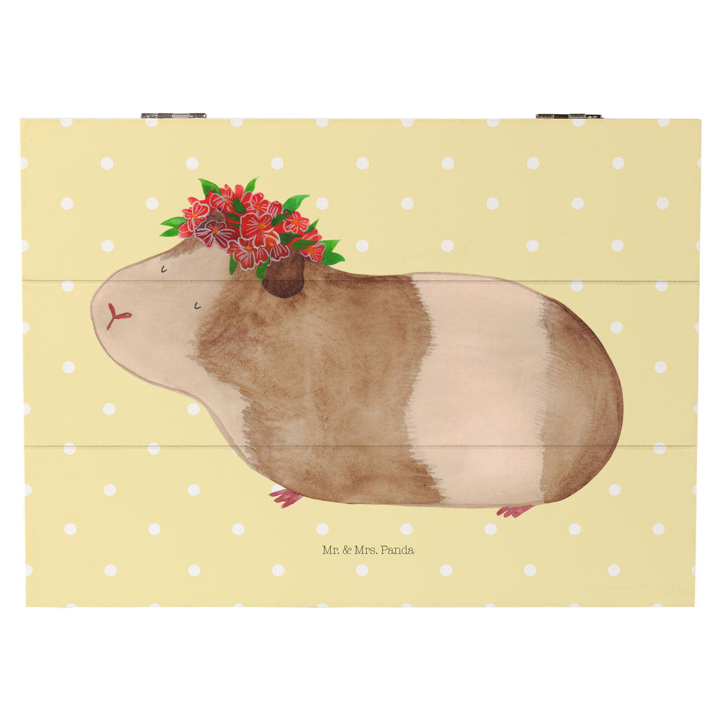 Holzkiste Meerschweinchen weise Holzkiste, Kiste, Schatzkiste, Truhe, Schatulle, XXL, Erinnerungsbox, Erinnerungskiste, Dekokiste, Aufbewahrungsbox, Tiermotive, Gute Laune, lustige Sprüche, Tiere, Meerschweinchen, Meerie, Meeries, Wunder, Blumenkind, Realität, Spruch, Weisheit, Motivation, Wunderland