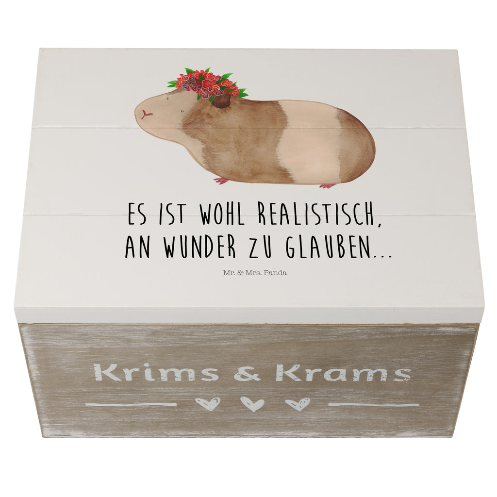 Holzkiste Meerschweinchen weise Holzkiste, Kiste, Schatzkiste, Truhe, Schatulle, XXL, Erinnerungsbox, Erinnerungskiste, Dekokiste, Aufbewahrungsbox, Tiermotive, Gute Laune, lustige Sprüche, Tiere, Meerschweinchen, Meerie, Meeries, Wunder, Blumenkind, Realität, Spruch, Weisheit, Motivation, Wunderland