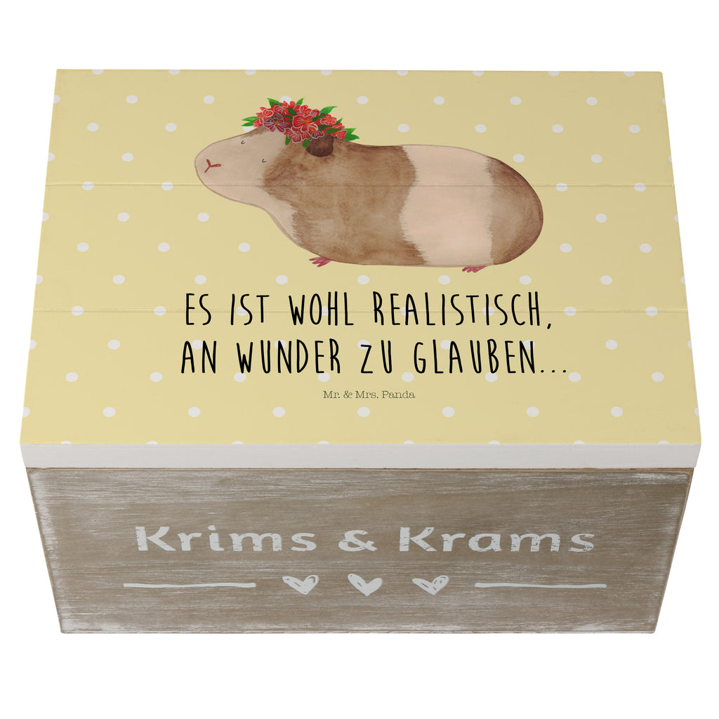 Holzkiste Meerschweinchen weise Holzkiste, Kiste, Schatzkiste, Truhe, Schatulle, XXL, Erinnerungsbox, Erinnerungskiste, Dekokiste, Aufbewahrungsbox, Tiermotive, Gute Laune, lustige Sprüche, Tiere, Meerschweinchen, Meerie, Meeries, Wunder, Blumenkind, Realität, Spruch, Weisheit, Motivation, Wunderland