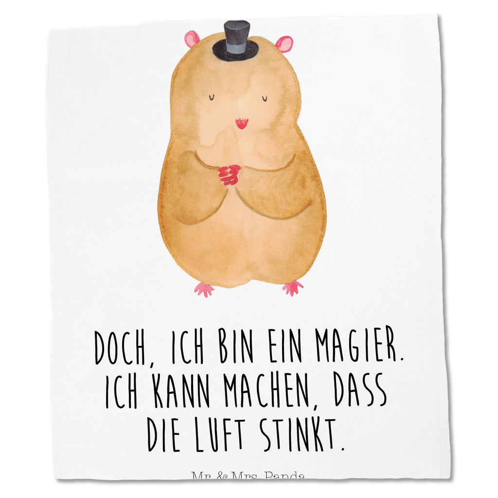 Tragetasche Hamster mit Hut Beuteltasche, Beutel, Einkaufstasche, Jutebeutel, Stoffbeutel, Tiermotive, Gute Laune, lustige Sprüche, Tiere, Hamster, Hut, Magier, Zylinder, Zwerghamster, Zauberer, Houdini