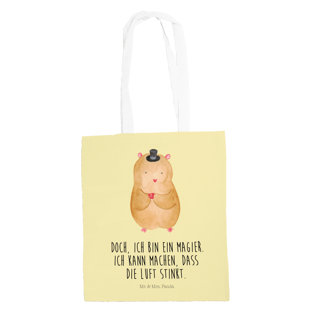 Tragetasche Hamster mit Hut Beuteltasche, Beutel, Einkaufstasche, Jutebeutel, Stoffbeutel, Tiermotive, Gute Laune, lustige Sprüche, Tiere, Hamster, Hut, Magier, Zylinder, Zwerghamster, Zauberer, Houdini