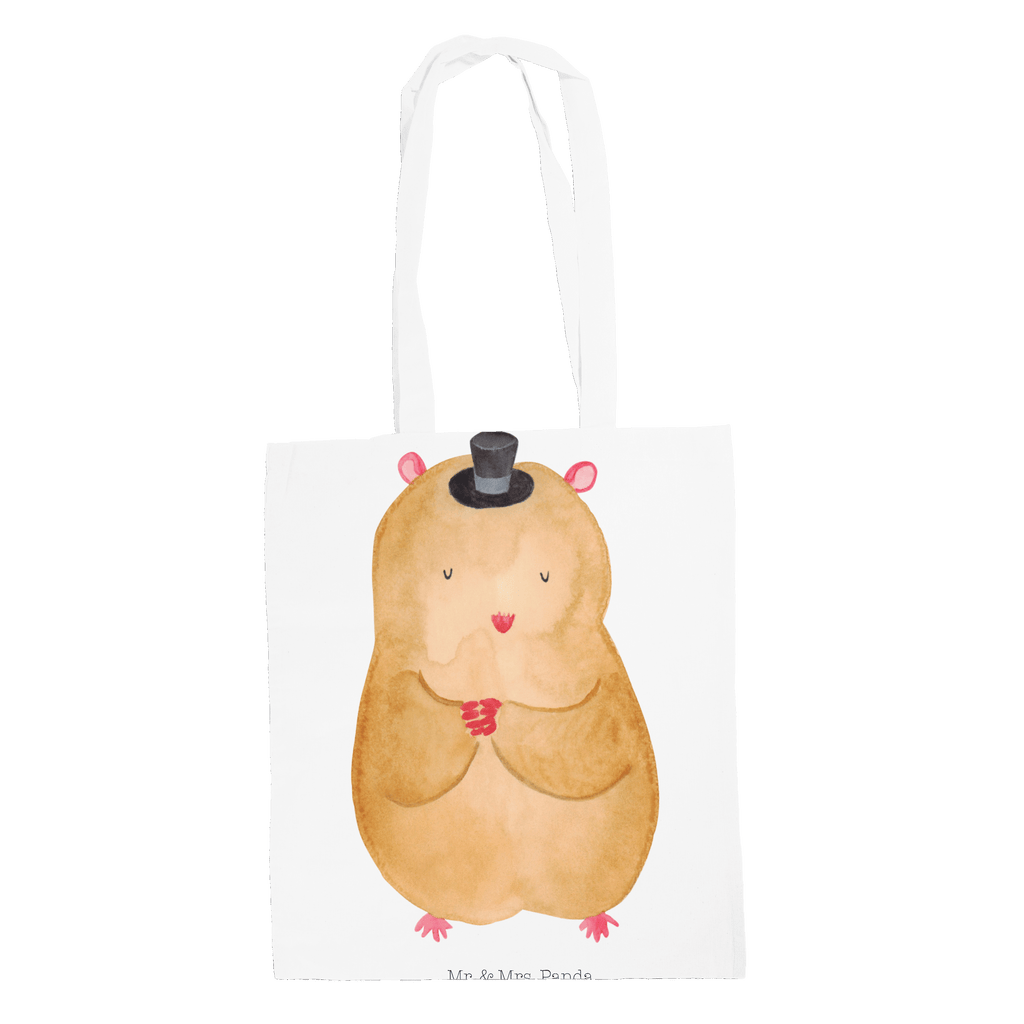 Tragetasche Hamster mit Hut Beuteltasche, Beutel, Einkaufstasche, Jutebeutel, Stoffbeutel, Tiermotive, Gute Laune, lustige Sprüche, Tiere, Hamster, Hut, Magier, Zylinder, Zwerghamster, Zauberer, Houdini