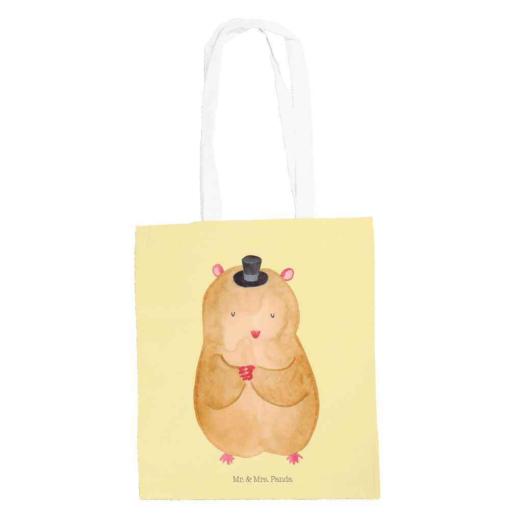 Tragetasche Hamster mit Hut Beuteltasche, Beutel, Einkaufstasche, Jutebeutel, Stoffbeutel, Tiermotive, Gute Laune, lustige Sprüche, Tiere, Hamster, Hut, Magier, Zylinder, Zwerghamster, Zauberer, Houdini
