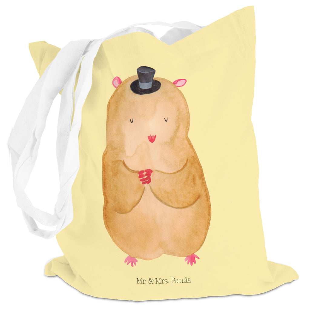 Tragetasche Hamster mit Hut Beuteltasche, Beutel, Einkaufstasche, Jutebeutel, Stoffbeutel, Tiermotive, Gute Laune, lustige Sprüche, Tiere, Hamster, Hut, Magier, Zylinder, Zwerghamster, Zauberer, Houdini