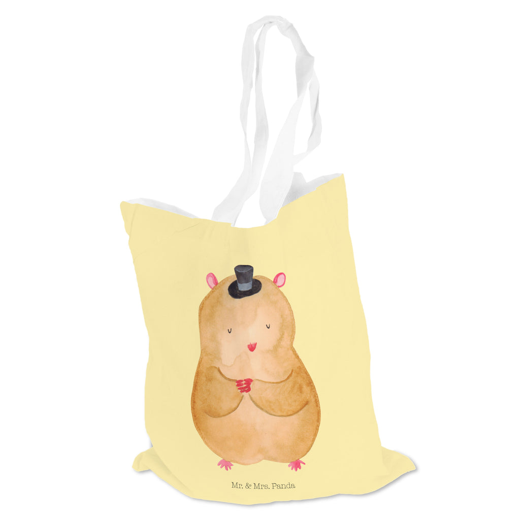 Tragetasche Hamster mit Hut Beuteltasche, Beutel, Einkaufstasche, Jutebeutel, Stoffbeutel, Tiermotive, Gute Laune, lustige Sprüche, Tiere, Hamster, Hut, Magier, Zylinder, Zwerghamster, Zauberer, Houdini
