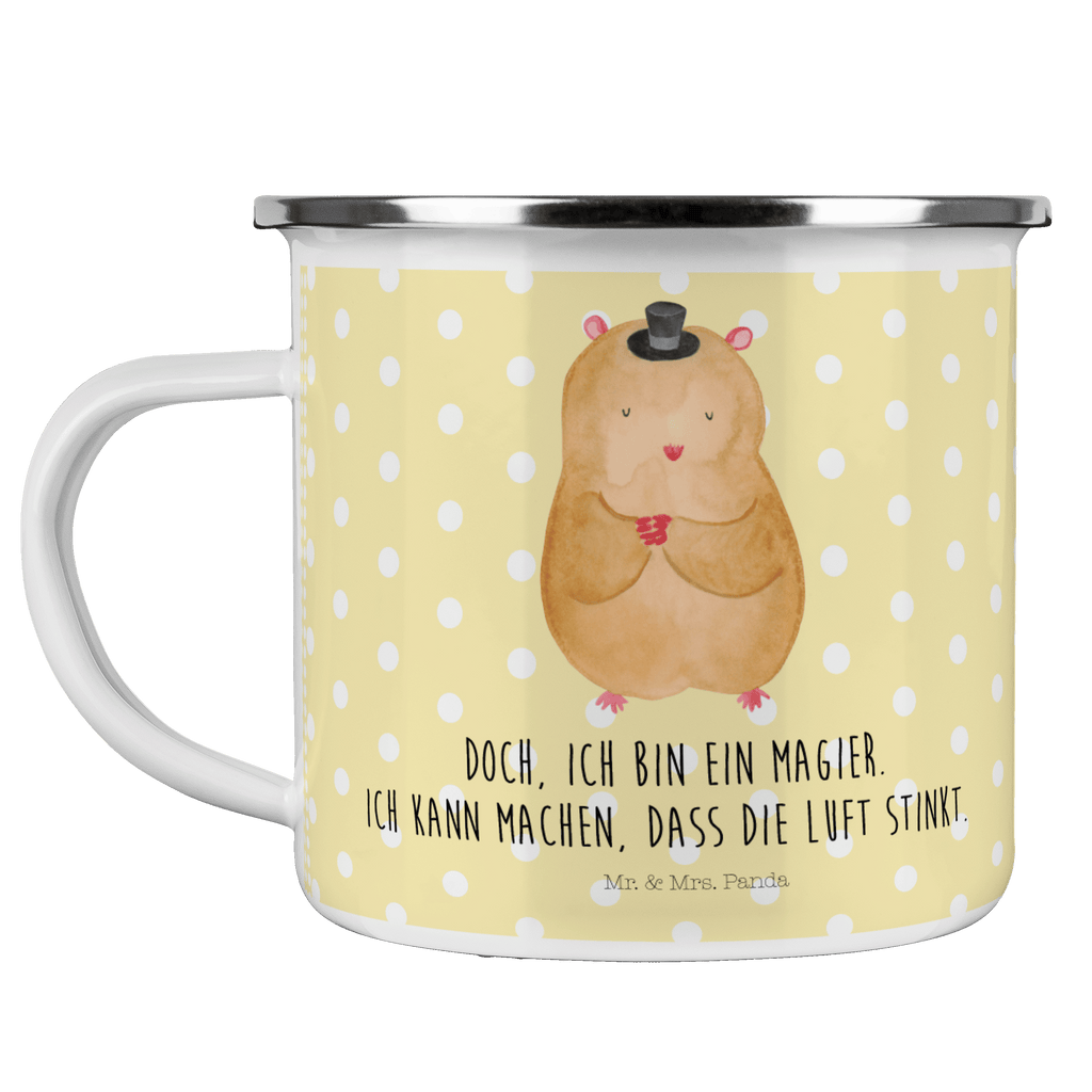 Camping Emaille Tasse Hamster mit Hut Campingtasse, Trinkbecher, Metalltasse, Outdoor Tasse, Emaille Trinkbecher, Blechtasse Outdoor, Emaille Campingbecher, Edelstahl Trinkbecher, Metalltasse für Camping, Kaffee Blechtasse, Camping Tasse Metall, Tiermotive, Gute Laune, lustige Sprüche, Tiere, Hamster, Hut, Magier, Zylinder, Zwerghamster, Zauberer, Houdini