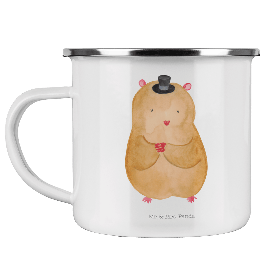 Camping Emaille Tasse Hamster mit Hut Campingtasse, Trinkbecher, Metalltasse, Outdoor Tasse, Emaille Trinkbecher, Blechtasse Outdoor, Emaille Campingbecher, Edelstahl Trinkbecher, Metalltasse für Camping, Kaffee Blechtasse, Camping Tasse Metall, Tiermotive, Gute Laune, lustige Sprüche, Tiere, Hamster, Hut, Magier, Zylinder, Zwerghamster, Zauberer, Houdini
