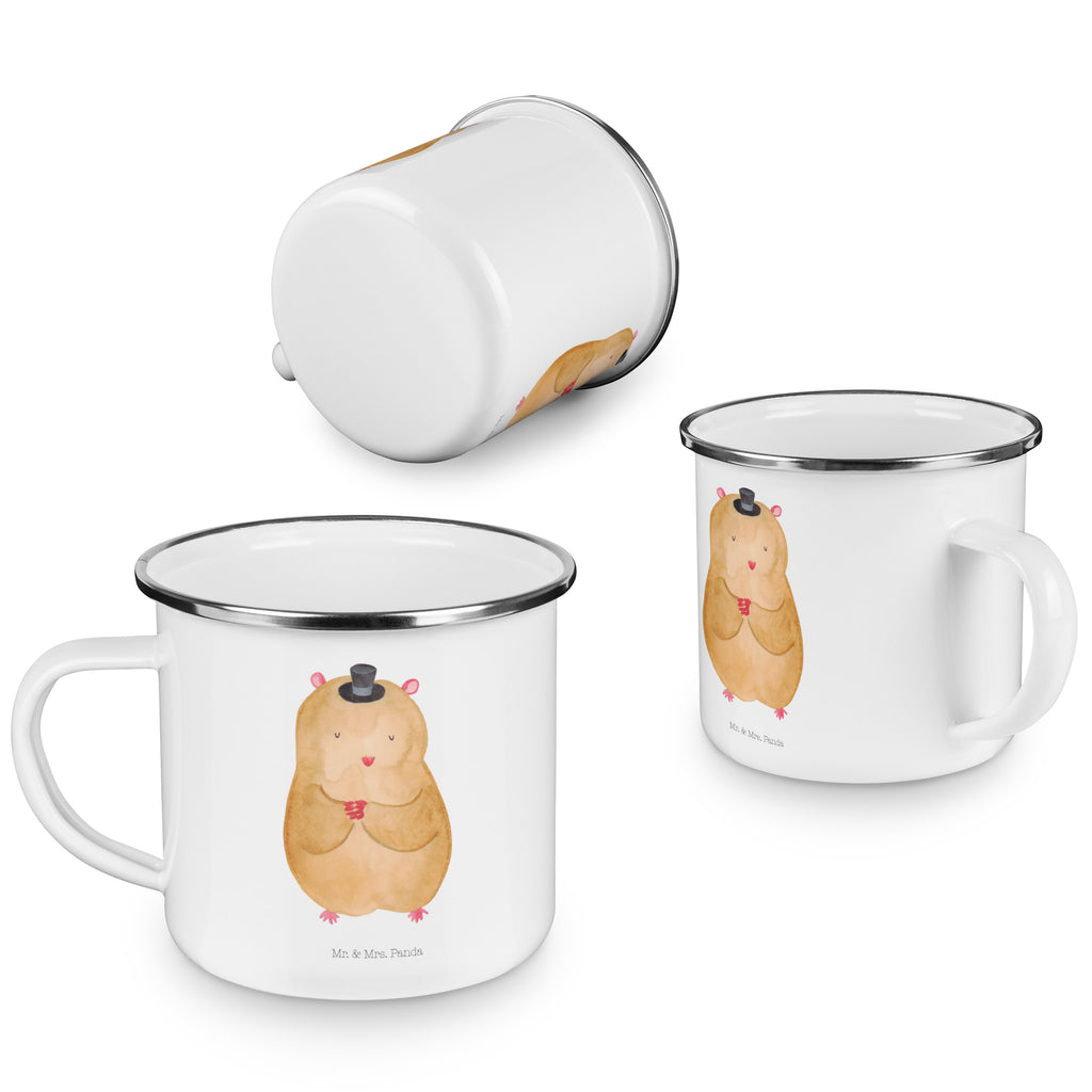 Camping Emaille Tasse Hamster mit Hut Campingtasse, Trinkbecher, Metalltasse, Outdoor Tasse, Emaille Trinkbecher, Blechtasse Outdoor, Emaille Campingbecher, Edelstahl Trinkbecher, Metalltasse für Camping, Kaffee Blechtasse, Camping Tasse Metall, Tiermotive, Gute Laune, lustige Sprüche, Tiere, Hamster, Hut, Magier, Zylinder, Zwerghamster, Zauberer, Houdini