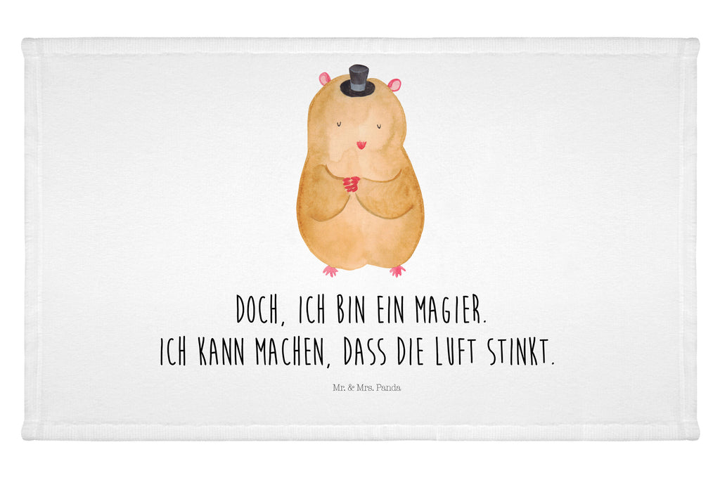 Gäste Handtuch Hamster mit Hut Gästetuch, Reisehandtuch, Sport Handtuch, Frottier, Kinder Handtuch, Tiermotive, Gute Laune, lustige Sprüche, Tiere, Hamster, Hut, Magier, Zylinder, Zwerghamster, Zauberer, Houdini