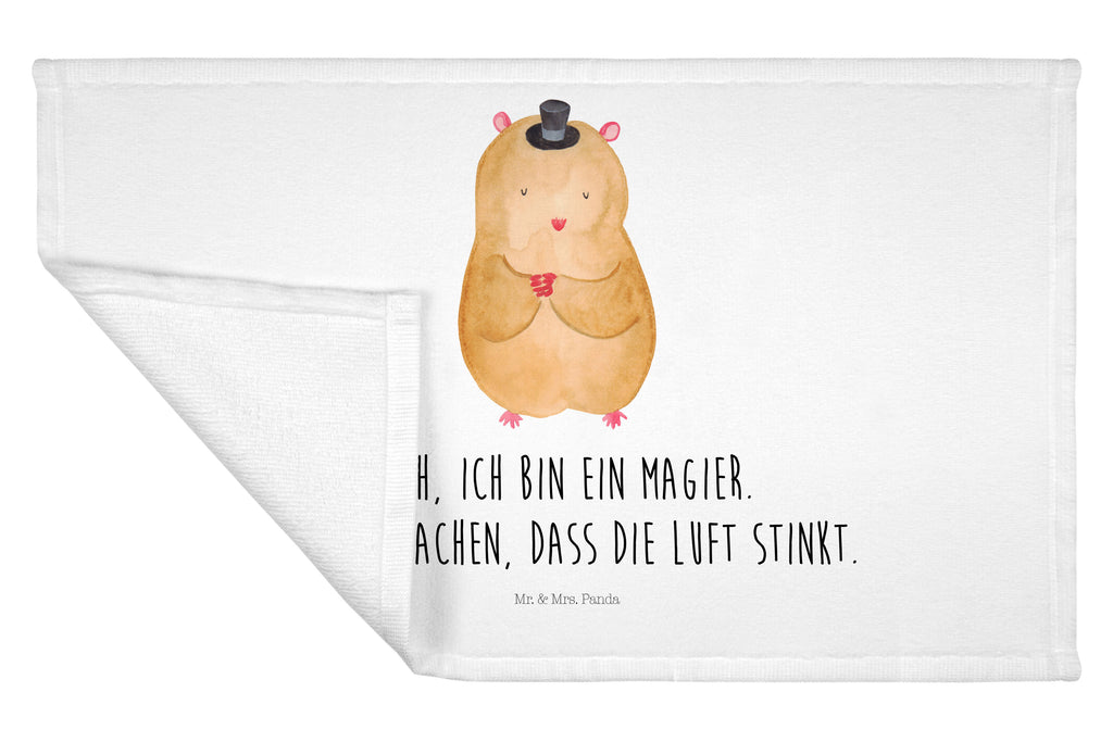 Gäste Handtuch Hamster mit Hut Gästetuch, Reisehandtuch, Sport Handtuch, Frottier, Kinder Handtuch, Tiermotive, Gute Laune, lustige Sprüche, Tiere, Hamster, Hut, Magier, Zylinder, Zwerghamster, Zauberer, Houdini