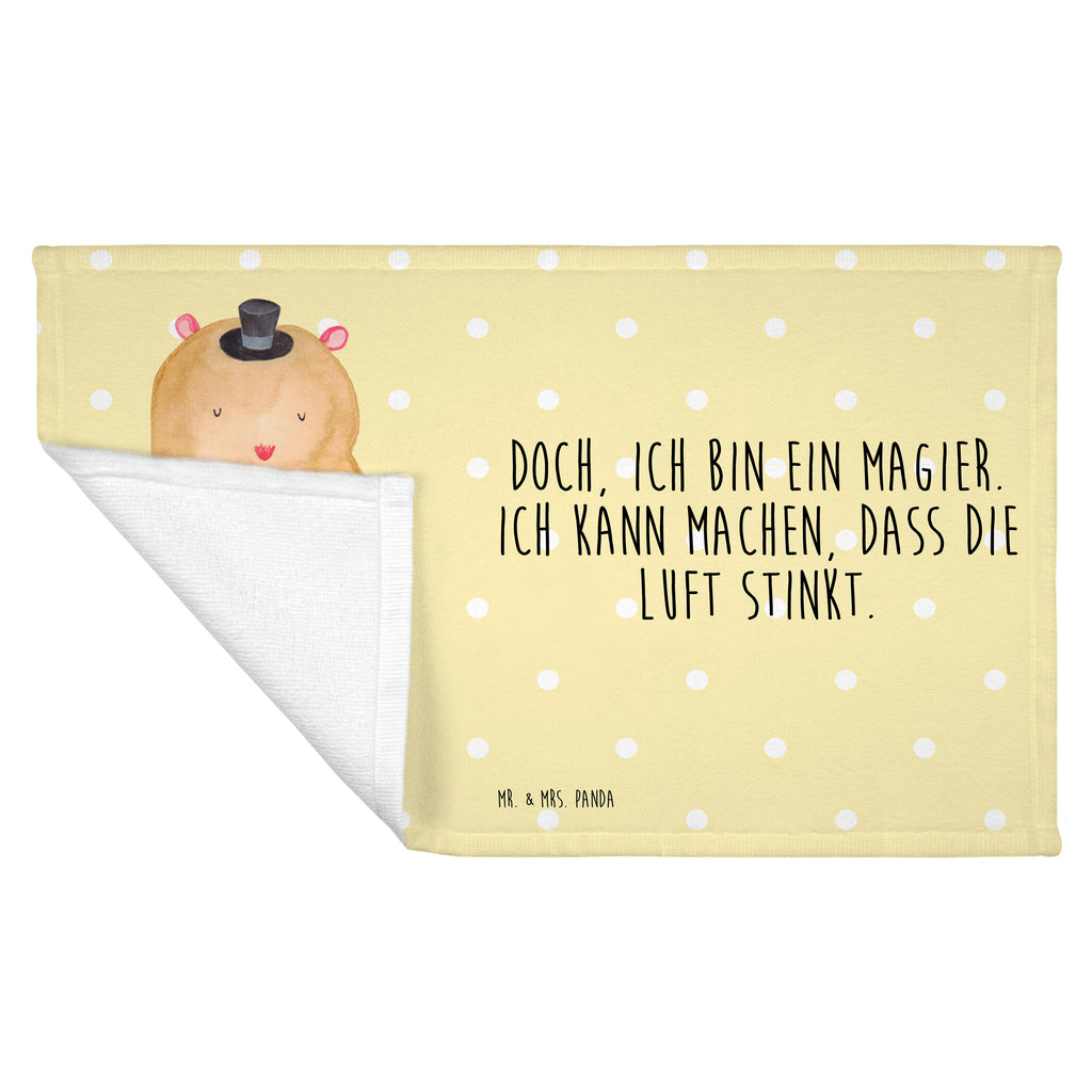 Gäste Handtuch Hamster mit Hut Gästetuch, Reisehandtuch, Sport Handtuch, Frottier, Kinder Handtuch, Tiermotive, Gute Laune, lustige Sprüche, Tiere, Hamster, Hut, Magier, Zylinder, Zwerghamster, Zauberer, Houdini