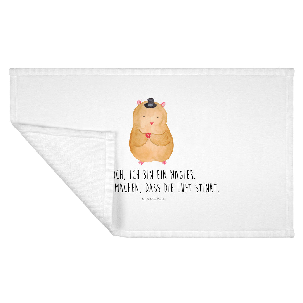 Gäste Handtuch Hamster mit Hut Gästetuch, Reisehandtuch, Sport Handtuch, Frottier, Kinder Handtuch, Tiermotive, Gute Laune, lustige Sprüche, Tiere, Hamster, Hut, Magier, Zylinder, Zwerghamster, Zauberer, Houdini