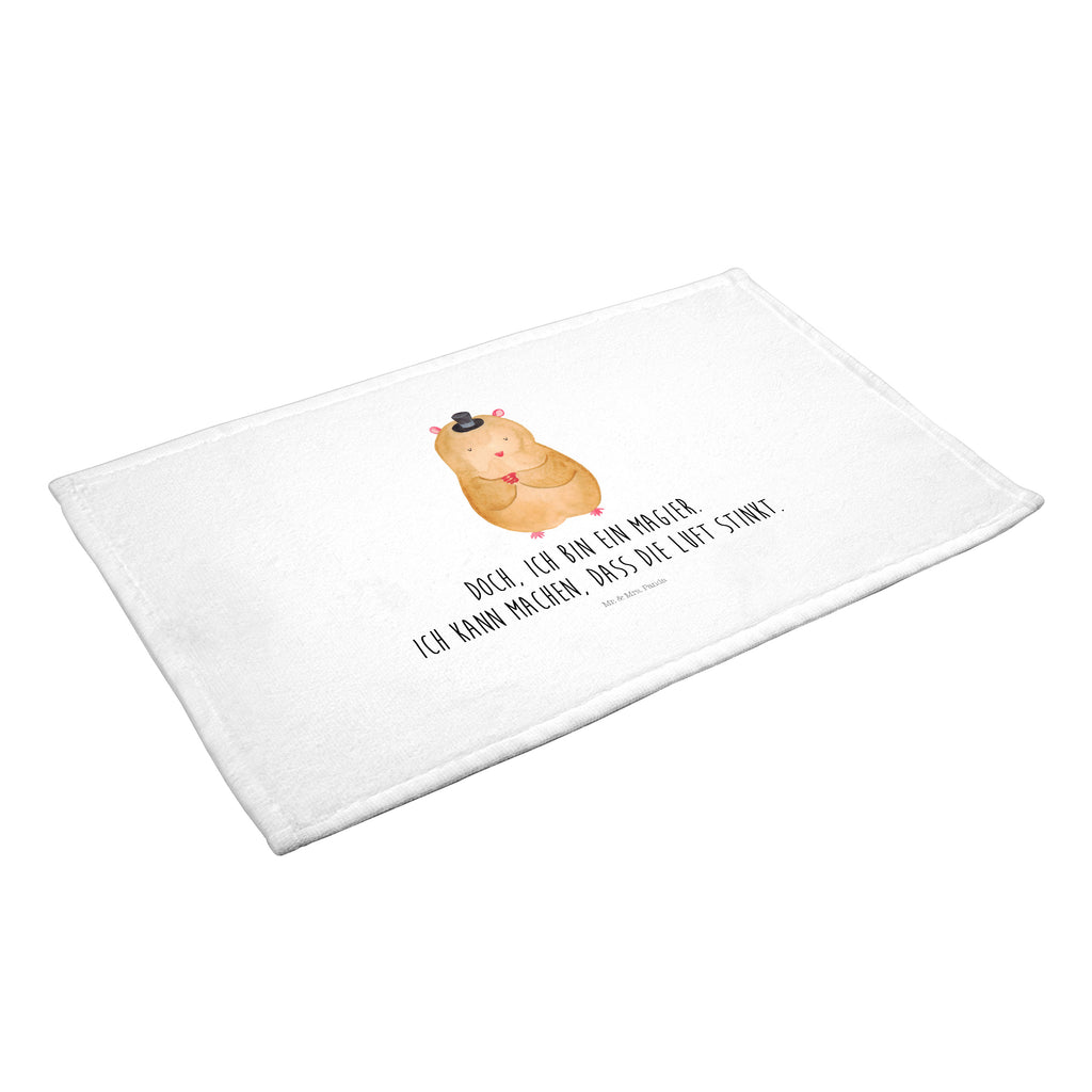 Gäste Handtuch Hamster mit Hut Gästetuch, Reisehandtuch, Sport Handtuch, Frottier, Kinder Handtuch, Tiermotive, Gute Laune, lustige Sprüche, Tiere, Hamster, Hut, Magier, Zylinder, Zwerghamster, Zauberer, Houdini