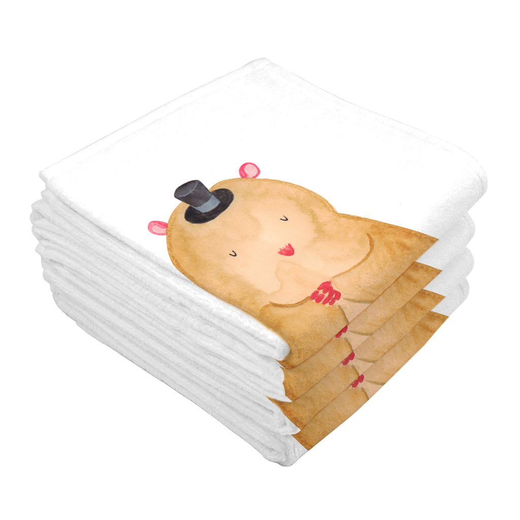 Gäste Handtuch Hamster mit Hut Gästetuch, Reisehandtuch, Sport Handtuch, Frottier, Kinder Handtuch, Tiermotive, Gute Laune, lustige Sprüche, Tiere, Hamster, Hut, Magier, Zylinder, Zwerghamster, Zauberer, Houdini