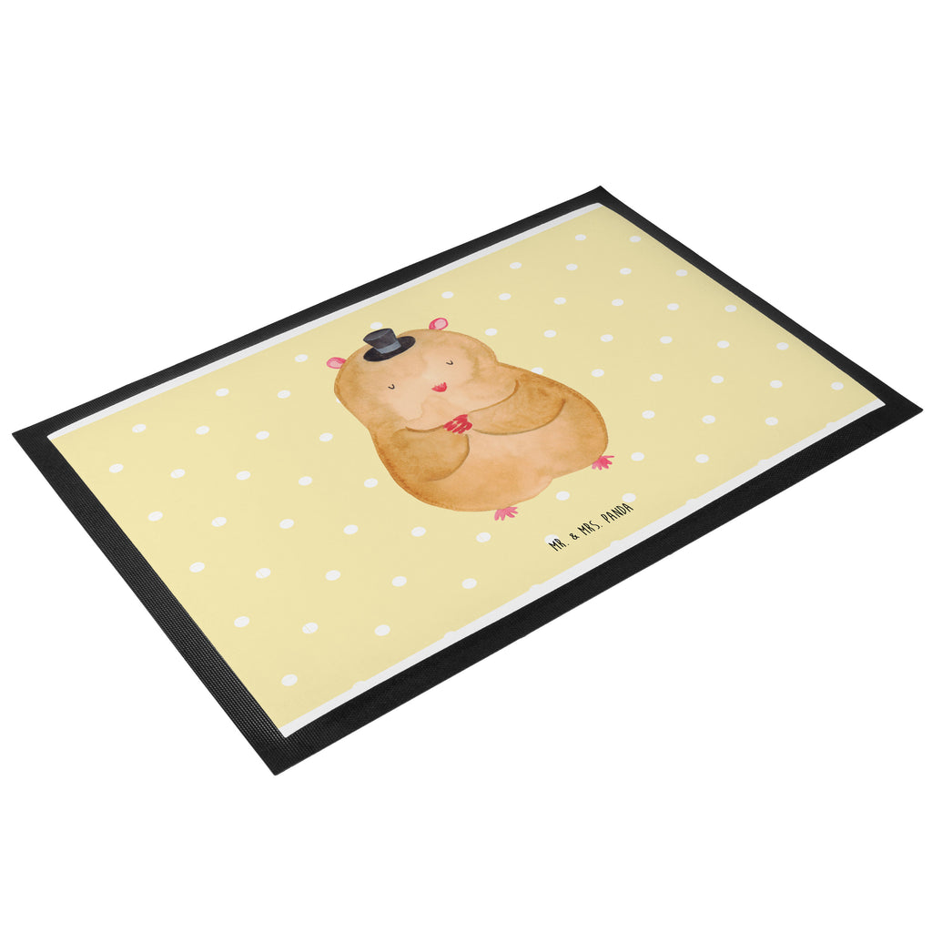 Fußmatte Hamster mit Hut Hamster, Hut, Magier, Zylinder, Zwerghamster, Zauberer, Houdini	 Türvorleger, Schmutzmatte, Fußabtreter, Matte, Schmutzfänger, Fußabstreifer, Schmutzfangmatte, Türmatte, Motivfußmatte,  Haustürmatte, Vorleger  süße Tiermotive, gute Laune, lustige Sprüche, Tiere