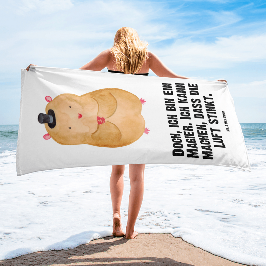 XL Badehandtuch Hamster mit Hut Handtuch, Badetuch, Duschtuch, Strandtuch, Saunatuch, Tiermotive, Gute Laune, lustige Sprüche, Tiere, Hamster, Hut, Magier, Zylinder, Zwerghamster, Zauberer, Houdini