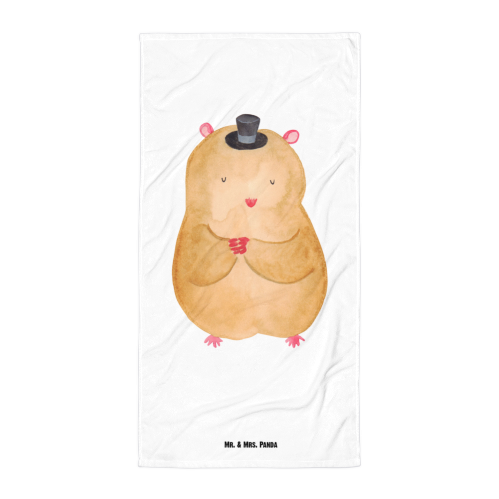 XL Badehandtuch Hamster mit Hut Handtuch, Badetuch, Duschtuch, Strandtuch, Saunatuch, Tiermotive, Gute Laune, lustige Sprüche, Tiere, Hamster, Hut, Magier, Zylinder, Zwerghamster, Zauberer, Houdini