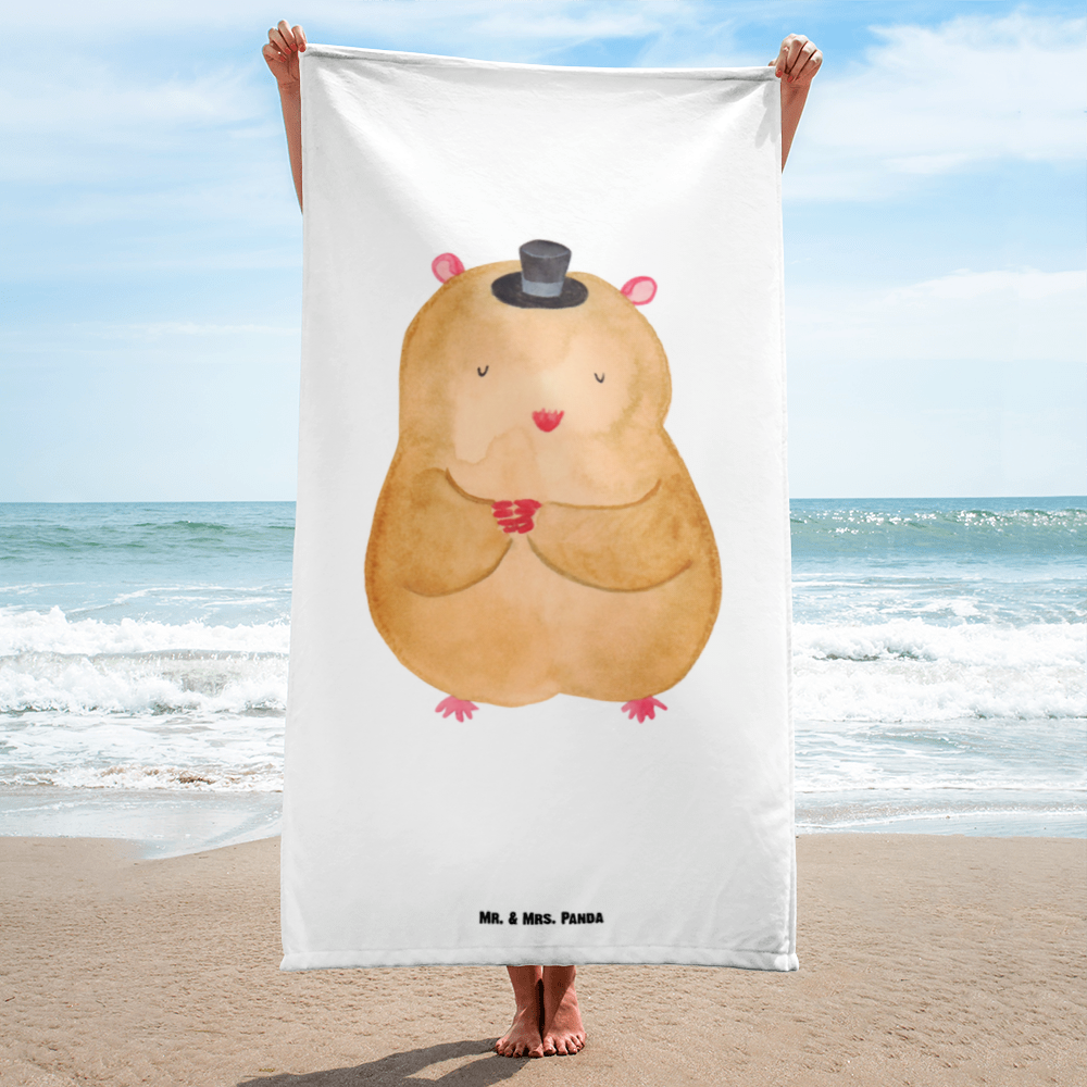 XL Badehandtuch Hamster mit Hut Handtuch, Badetuch, Duschtuch, Strandtuch, Saunatuch, Tiermotive, Gute Laune, lustige Sprüche, Tiere, Hamster, Hut, Magier, Zylinder, Zwerghamster, Zauberer, Houdini