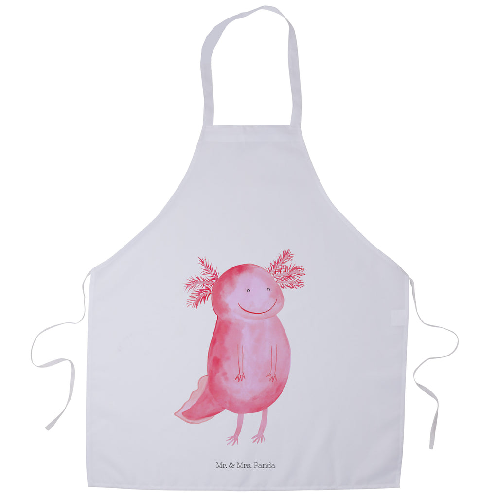 Kochschürze Axolotl glücklich Schürze, Backschürze, Küchenschürze, Grillschürze, Latzschürze, Axolotl, Molch, Axolot, Schwanzlurch, Lurch, Lurche, Motivation, gute Laune