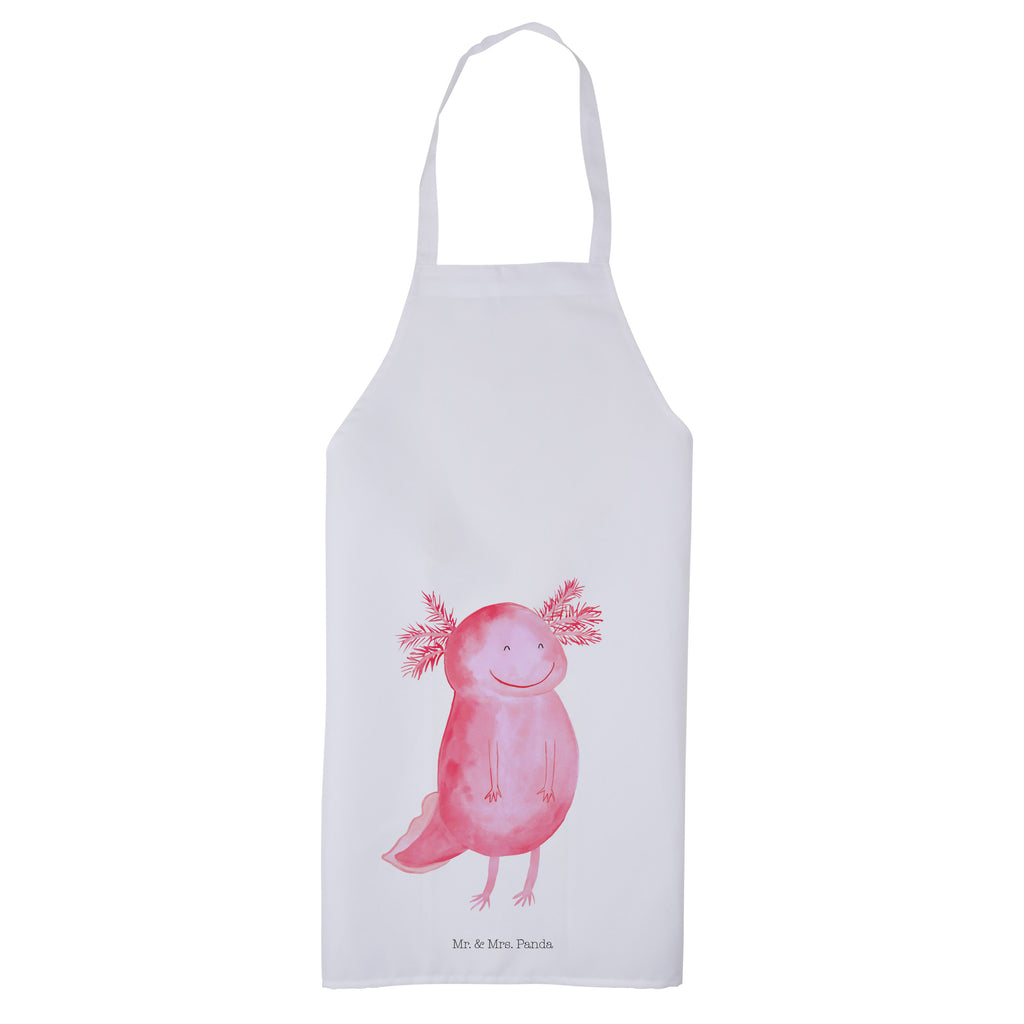 Kochschürze Axolotl glücklich Schürze, Backschürze, Küchenschürze, Grillschürze, Latzschürze, Axolotl, Molch, Axolot, Schwanzlurch, Lurch, Lurche, Motivation, gute Laune