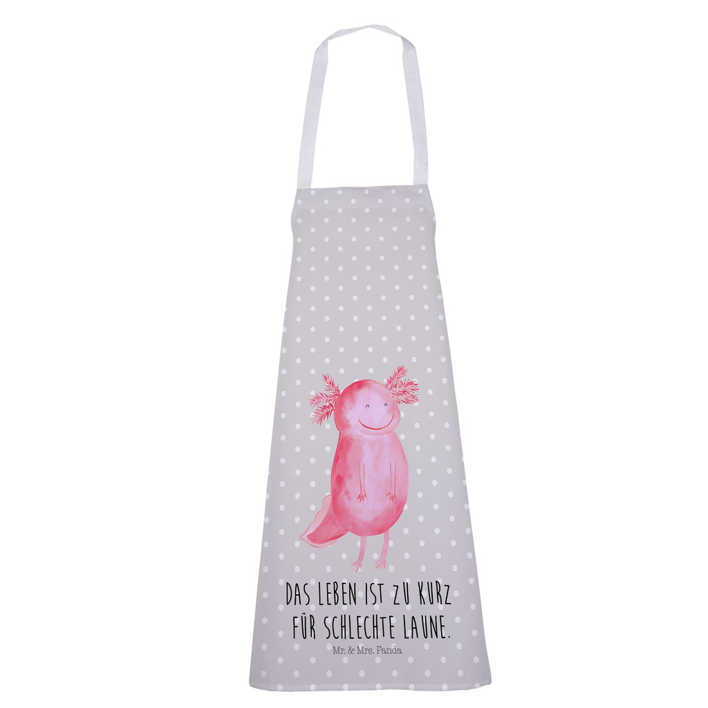 Kochschürze Axolotl glücklich Schürze, Backschürze, Küchenschürze, Grillschürze, Latzschürze, Axolotl, Molch, Axolot, Schwanzlurch, Lurch, Lurche, Motivation, gute Laune
