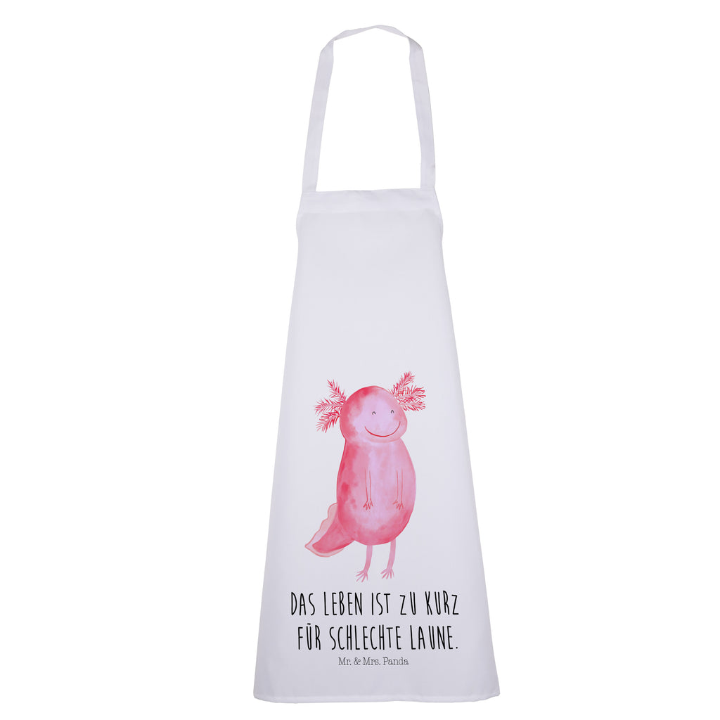 Kochschürze Axolotl glücklich Schürze, Backschürze, Küchenschürze, Grillschürze, Latzschürze, Axolotl, Molch, Axolot, Schwanzlurch, Lurch, Lurche, Motivation, gute Laune