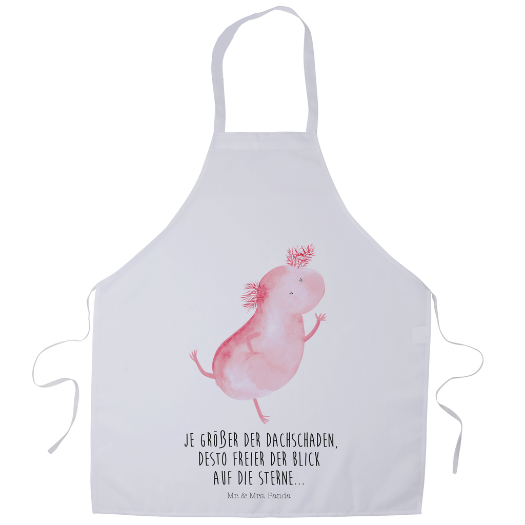 Kochschürze Axolotl tanzt Schürze, Backschürze, Küchenschürze, Grillschürze, Latzschürze, Axolotl, Molch, Axolot, Schwanzlurch, Lurch, Lurche, Dachschaden, Sterne, verrückt, Freundin, beste Freundin
