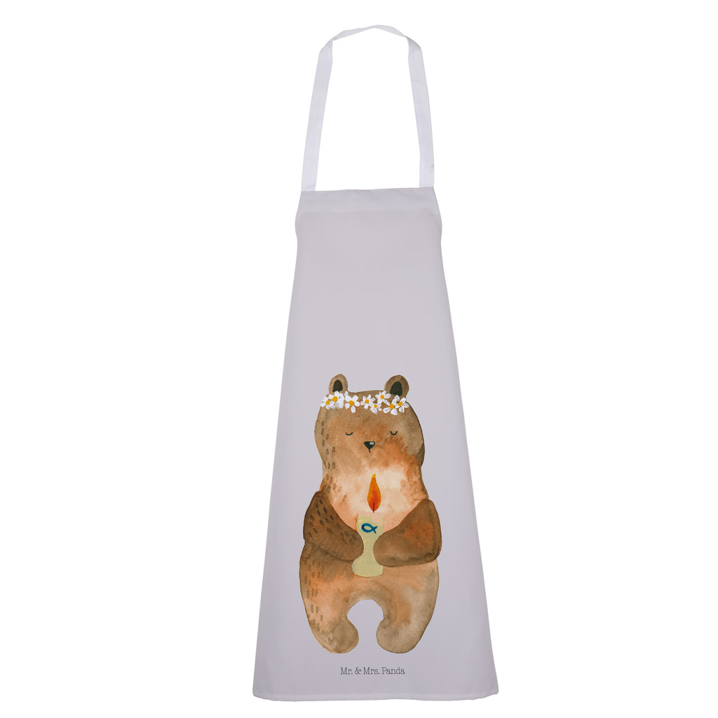 Kochschürze Kommunion-Bär Schürze, Backschürze, Küchenschürze, Grillschürze, Latzschürze, Bär, Teddy, Teddybär, Kommunion, Gottes Segen, Taufkerze, katholisch