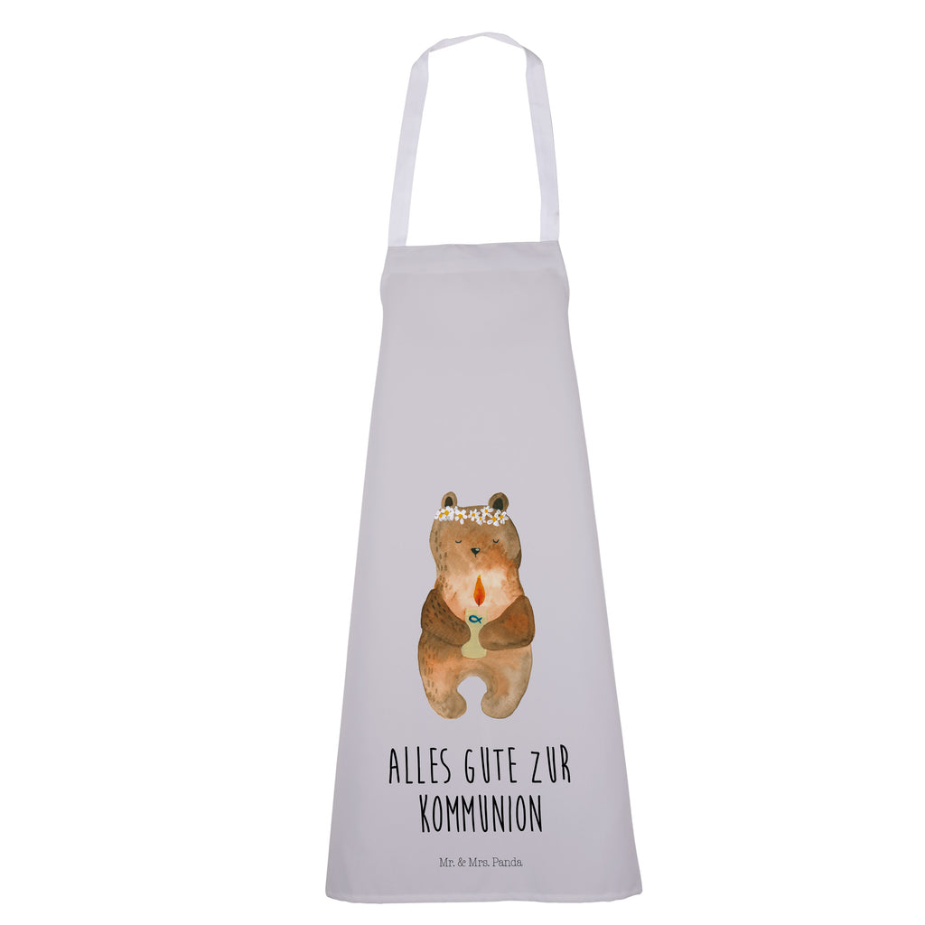 Kochschürze Kommunion-Bär Schürze, Backschürze, Küchenschürze, Grillschürze, Latzschürze, Bär, Teddy, Teddybär, Kommunion, Gottes Segen, Taufkerze, katholisch