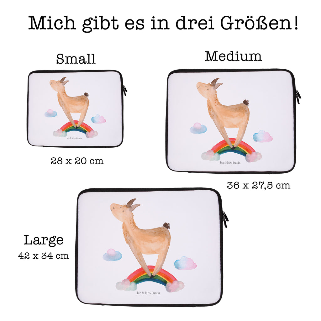 33 x 42 Notebook Tasche Lama Regenbogen Notebook Tasche, Laptop, Computertasche, Tasche, Schutzhülle, Lama, Alpaka, Lamas, Regenbogen, Haters gonna hate, Haters, Selbstständig, Außenseiter, Schule, Abi, Hobby, Wolkenland, Freiheit