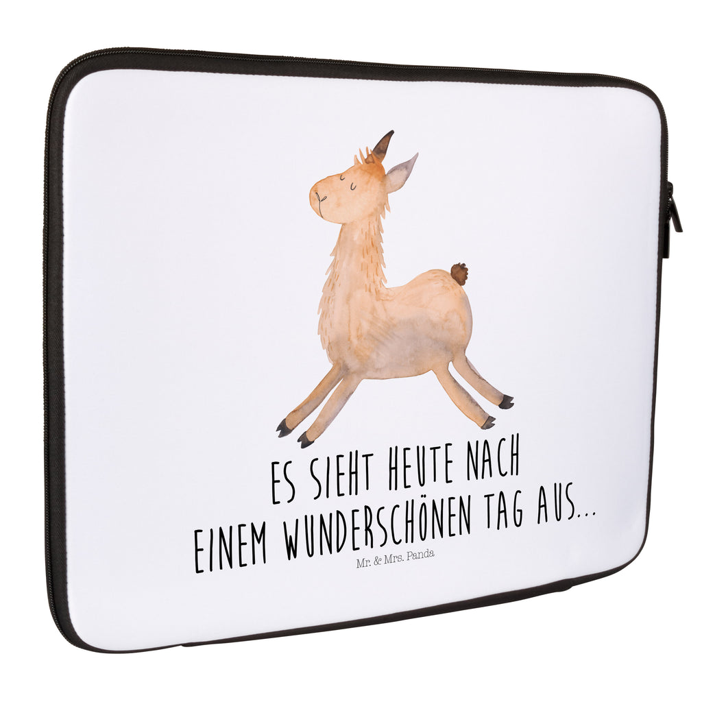20 x 28 Notebook Tasche  Lama springend Notebook Tasche, Laptop, Computertasche, Tasche, Lama, Alpaka, Lamas, Lieblingstag, Happy day, fröhlich, Glück, Freundin, Liebeskummer, Neustart, guten Morgen, Start, Prüfung, Abitur