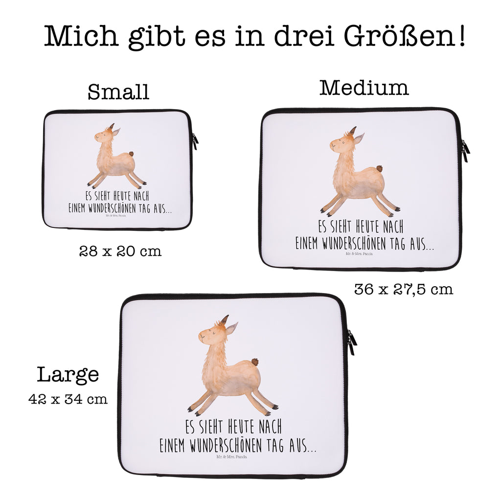 20 x 28 Notebook Tasche  Lama springend Notebook Tasche, Laptop, Computertasche, Tasche, Lama, Alpaka, Lamas, Lieblingstag, Happy day, fröhlich, Glück, Freundin, Liebeskummer, Neustart, guten Morgen, Start, Prüfung, Abitur