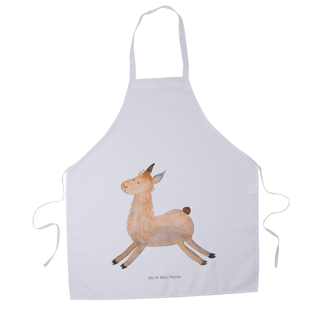Kochschürze Lama springend Schürze, Backschürze, Küchenschürze, Grillschürze, Latzschürze, Lama, Alpaka, Lamas, Lieblingstag, Happy day, fröhlich, Glück, Freundin, Liebeskummer, Neustart, guten Morgen, Start, Prüfung, Abitur