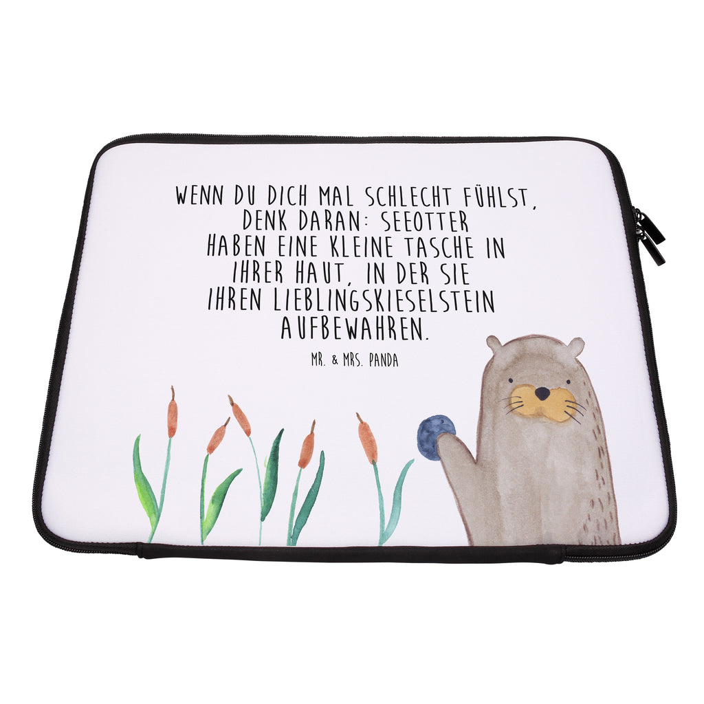 20 x 28 Notebook Tasche  Otter mit Stein Notebook Tasche, Laptop, Computertasche, Tasche, Otter, Fischotter, Seeotter, Otter Seeotter See Otter