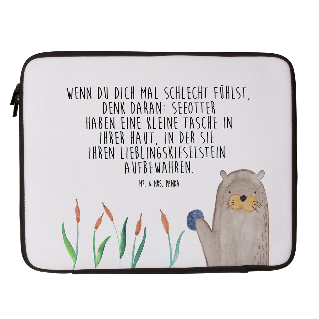 20 x 28 Notebook Tasche  Otter mit Stein Notebook Tasche, Laptop, Computertasche, Tasche, Otter, Fischotter, Seeotter, Otter Seeotter See Otter