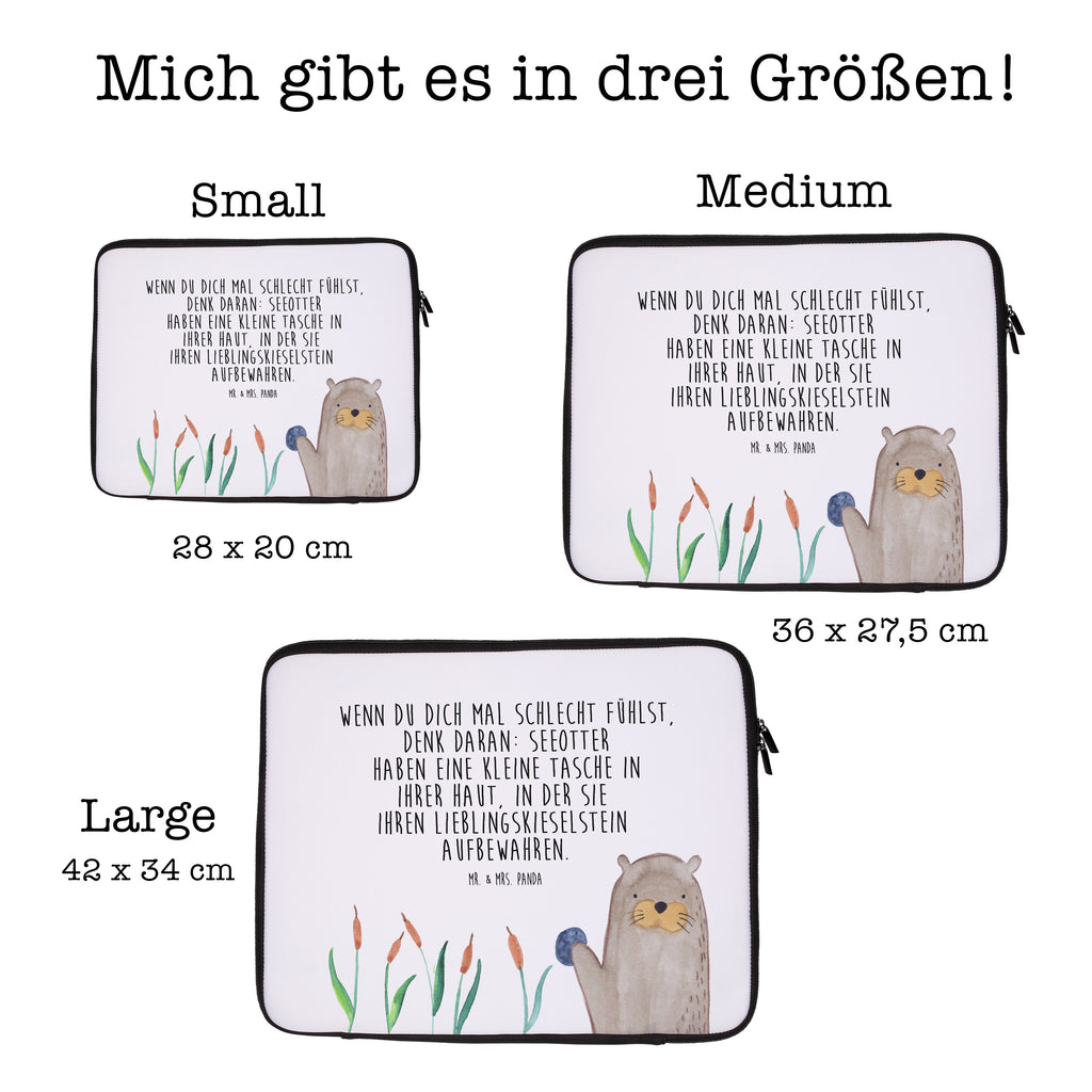 20 x 28 Notebook Tasche  Otter mit Stein Notebook Tasche, Laptop, Computertasche, Tasche, Otter, Fischotter, Seeotter, Otter Seeotter See Otter