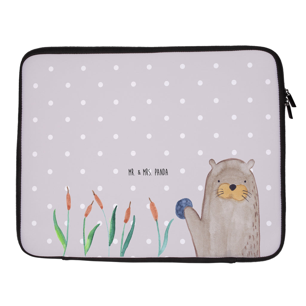20 x 28 Notebook Tasche  Otter mit Stein Notebook Tasche, Laptop, Computertasche, Tasche, Otter, Fischotter, Seeotter, Otter Seeotter See Otter