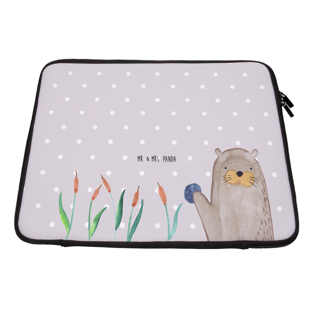 20 x 28 Notebook Tasche  Otter mit Stein Notebook Tasche, Laptop, Computertasche, Tasche, Otter, Fischotter, Seeotter, Otter Seeotter See Otter